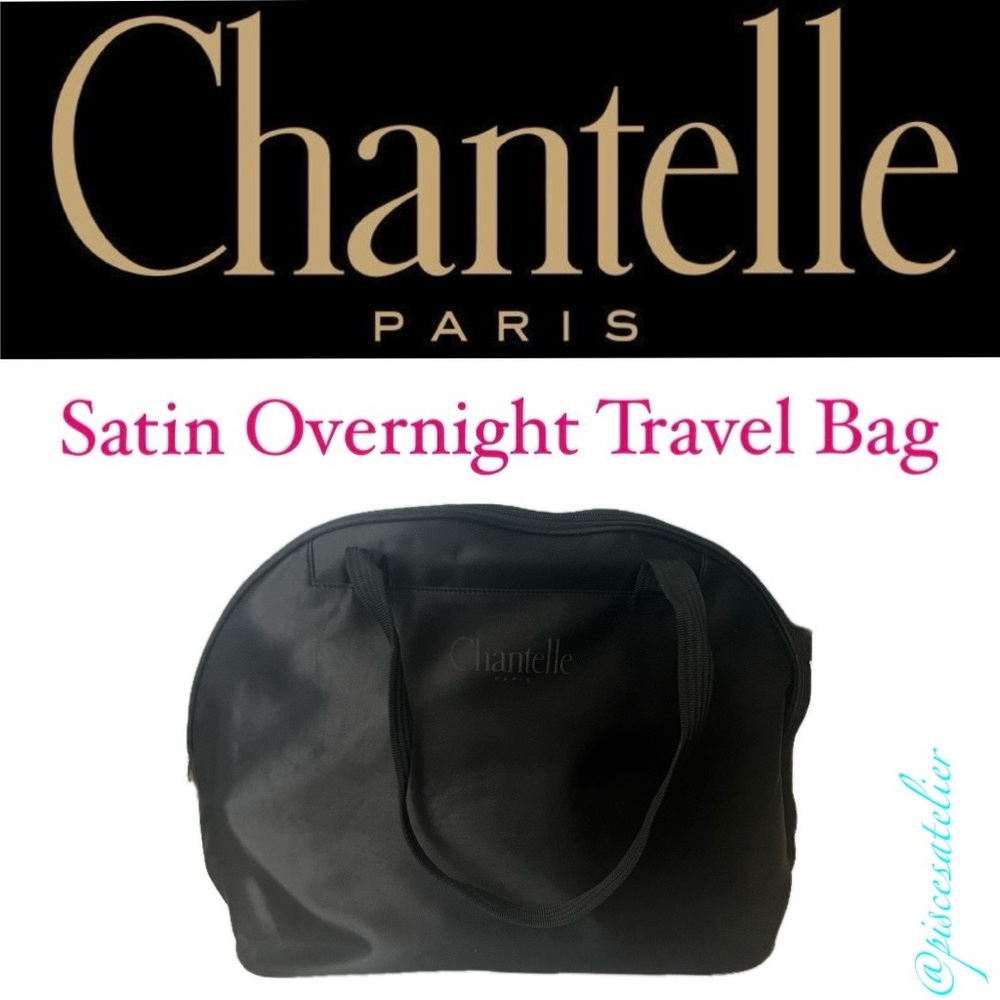 Chantelle Satin Overnight Travel Bag in Black